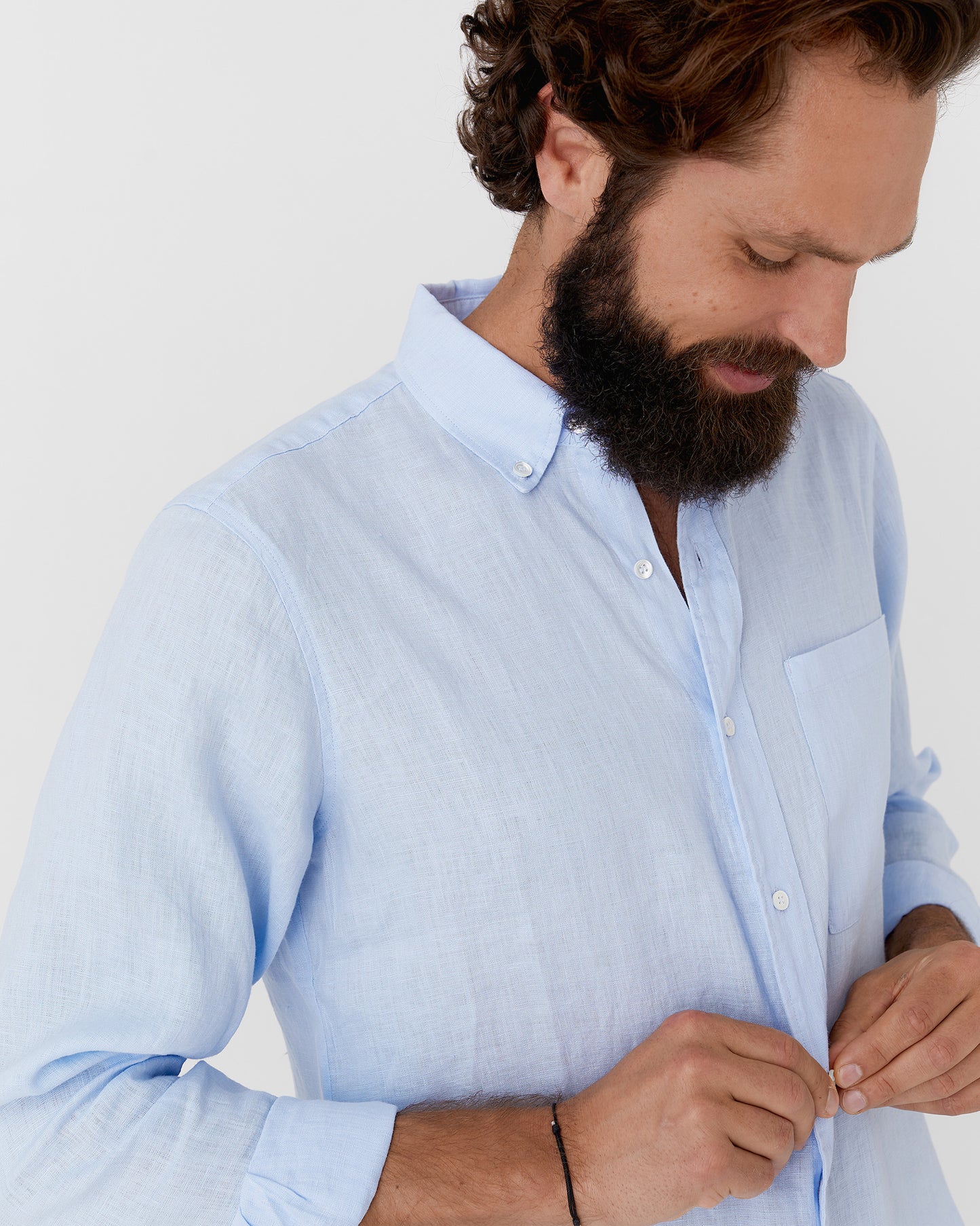 Men's linen shirt PERUGIA in Sky blue - MagicLinen