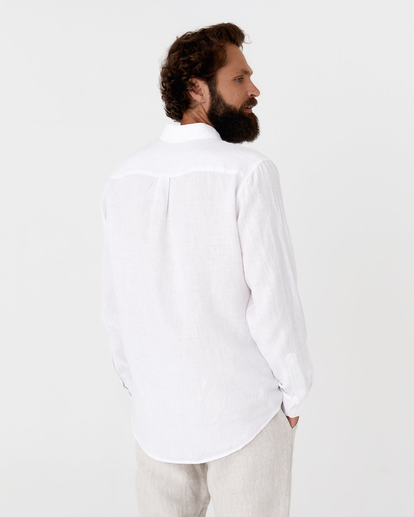 Men's linen shirt PERUGIA in White - MagicLinen