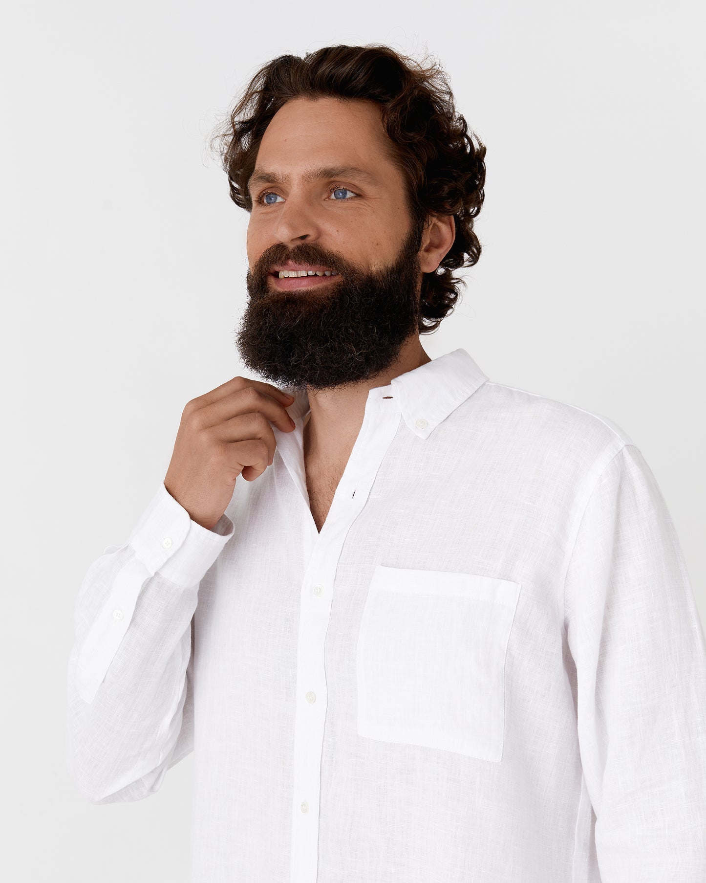 Men's linen shirt PERUGIA in White - MagicLinen