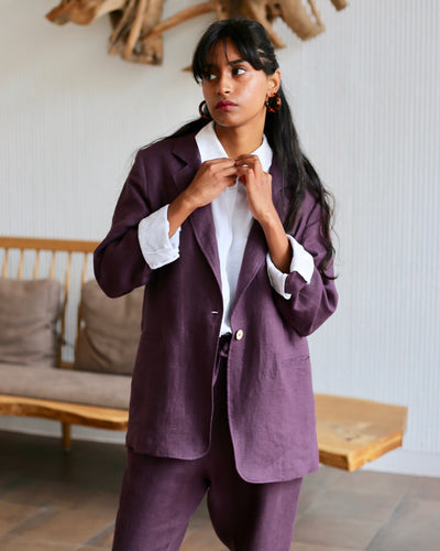 Women's linen blazer PLACID in various colors - MagicLinen