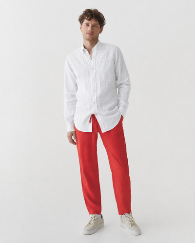 Men's linen pants PALERMO in Aurora red