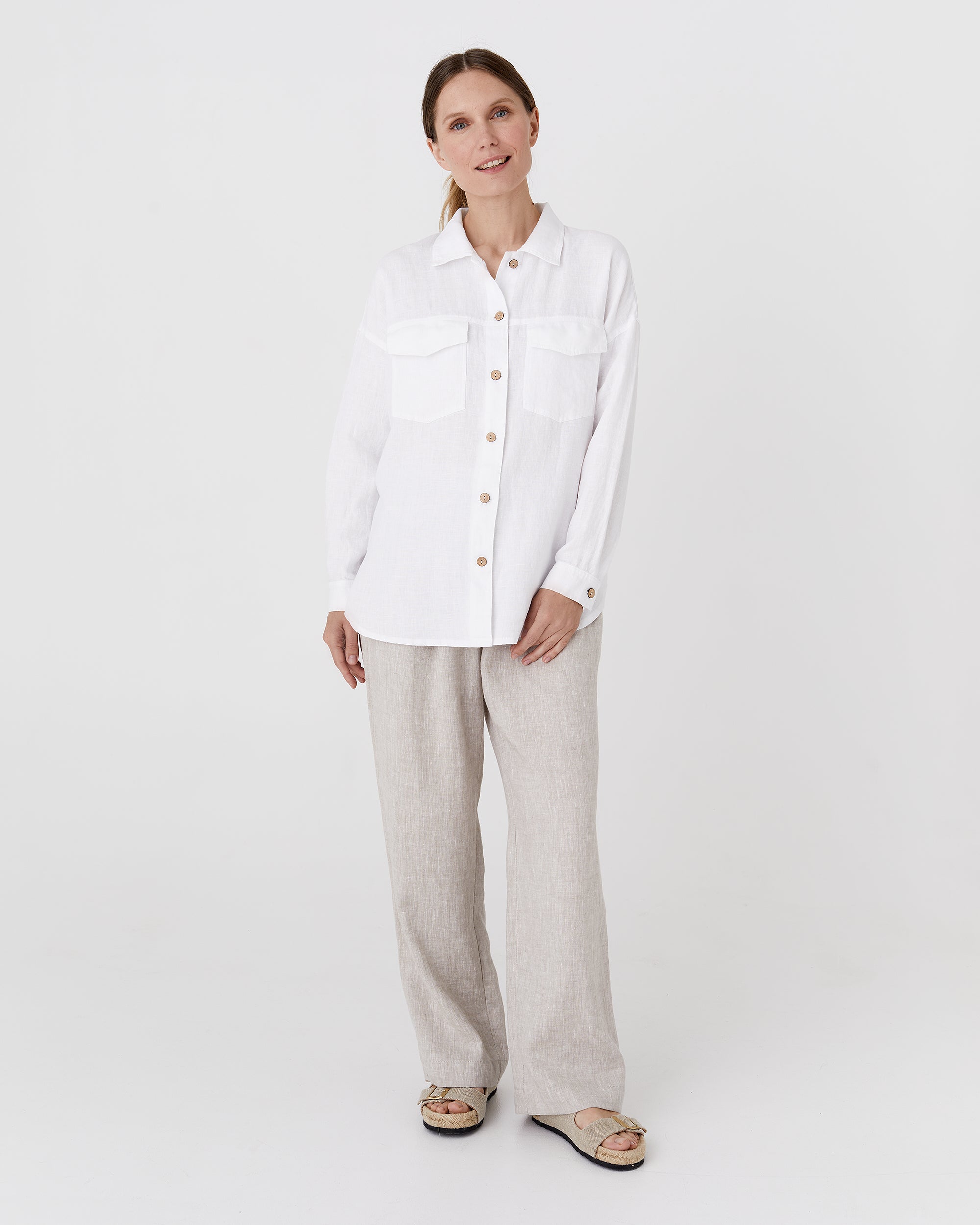Oversized linen shirt SUMBA in White | MagicLinen