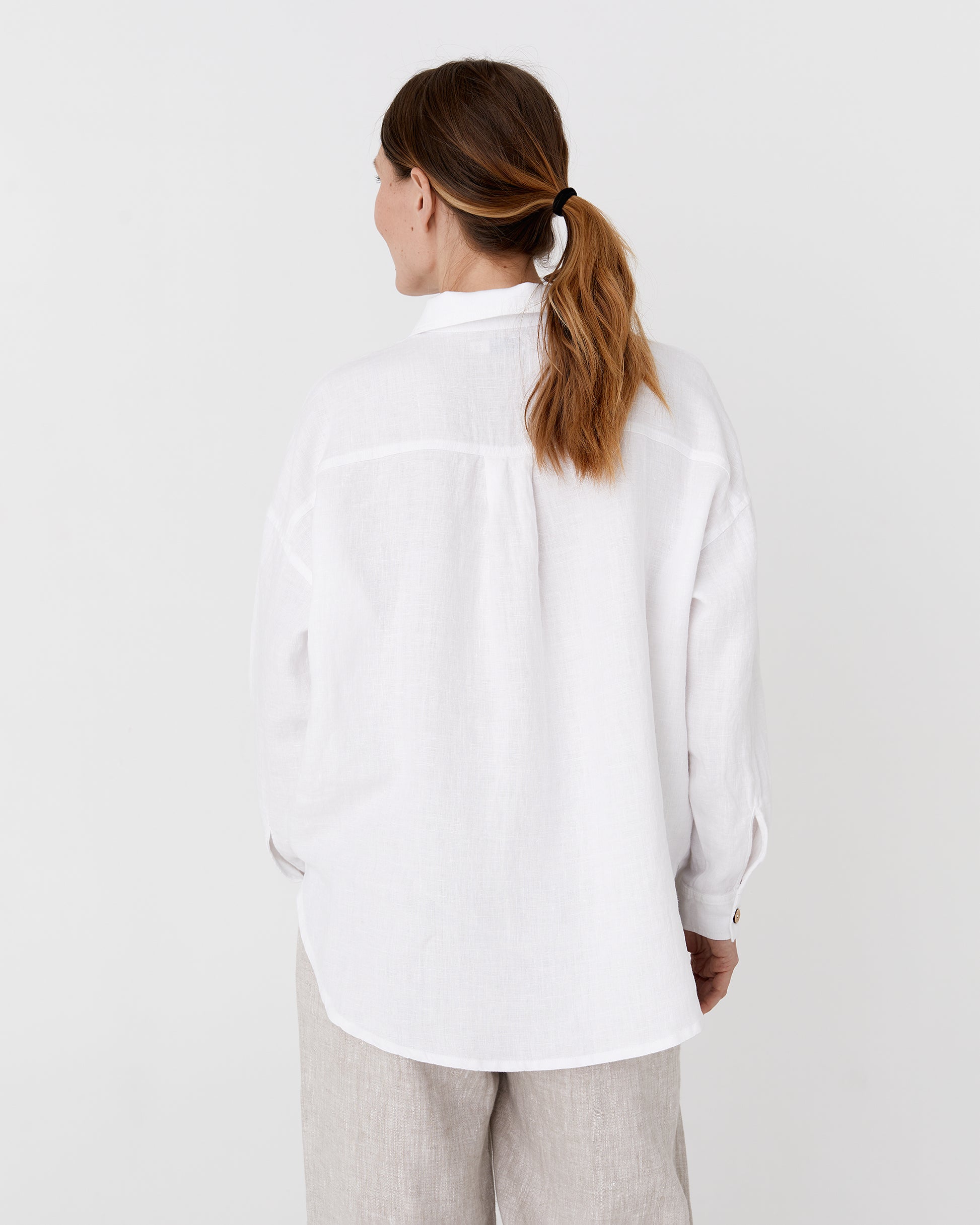 Oversized linen shirt SUMBA in White - MagicLinen