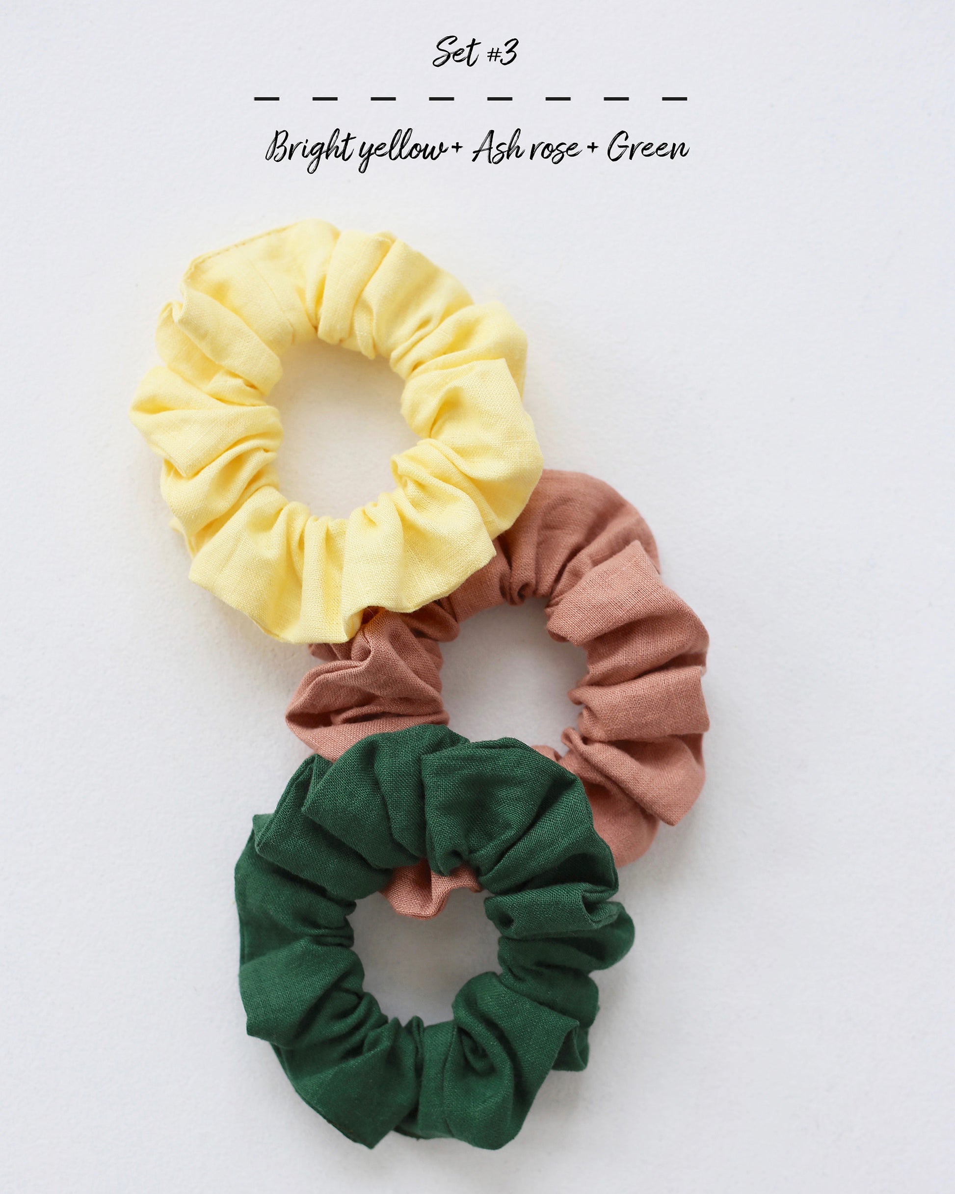 Linen scrunchie set (3 pcs) - MagicLinen