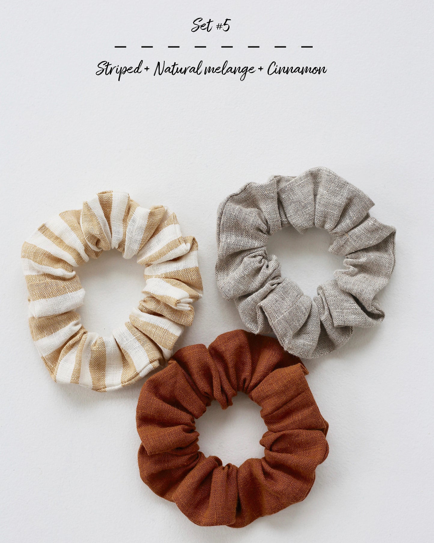 Linen scrunchie set (3 pcs) - MagicLinen