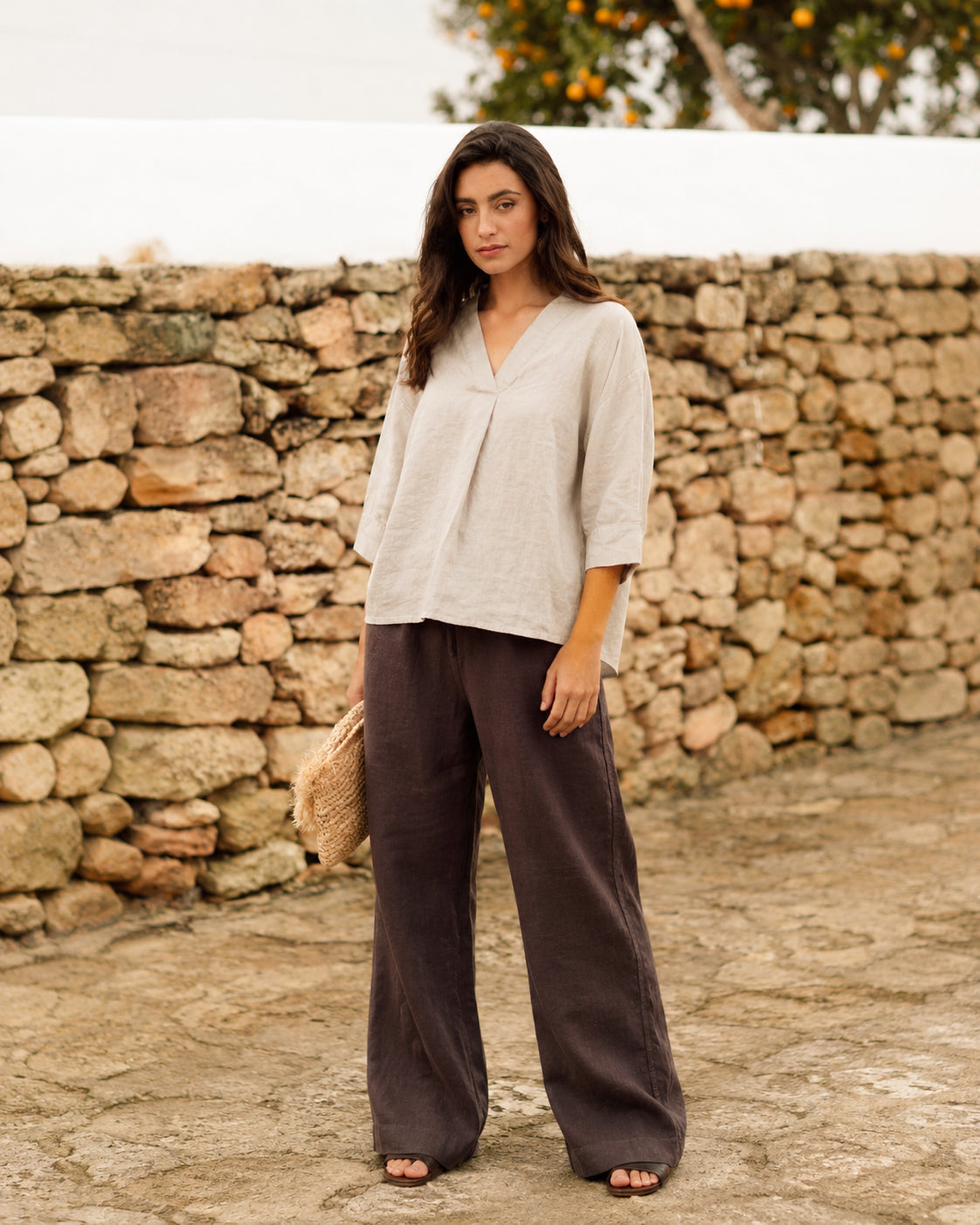 Linen Top ST. TROPEZ in Natural flax