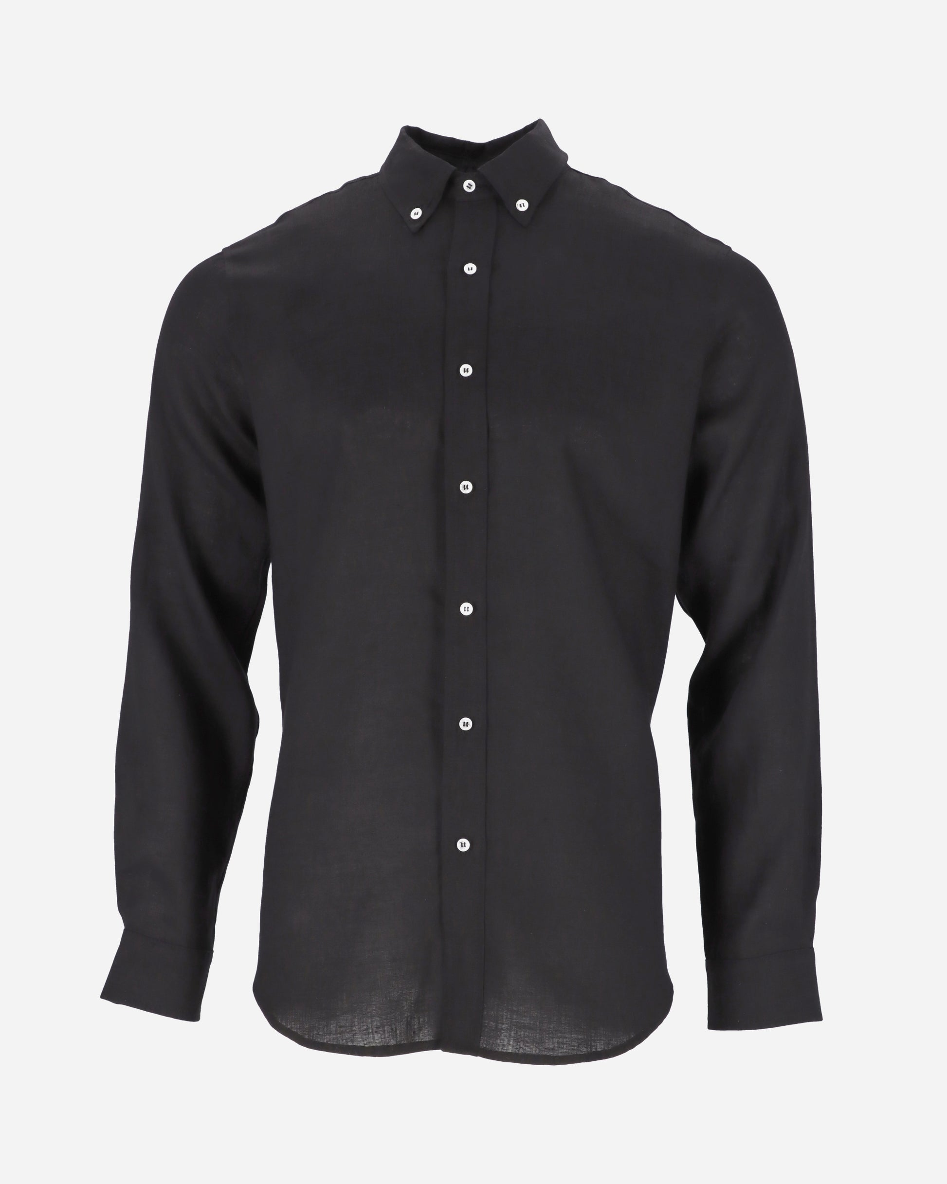 Men's classic linen shirt WENGEN in Black - MagicLinen