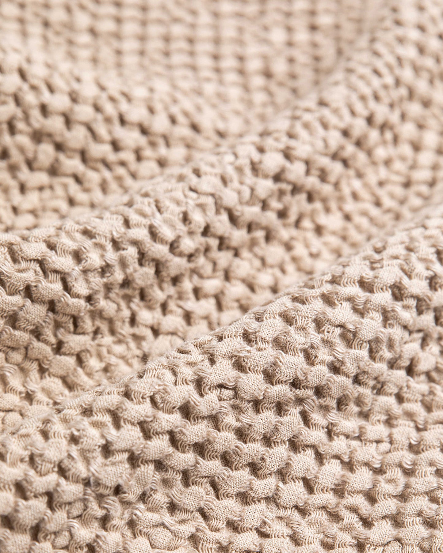 Waffle linen couch cover in Beige - MagicLinen