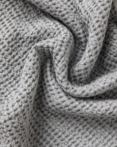 Light gray waffle throw - MagicLinen