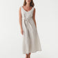 A-line Linen Dress CHILOE in Natural Melange | MagicLinen modelBoxOn