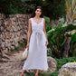 A-line Linen Dress CHILOE in Natural Melange | MagicLinen