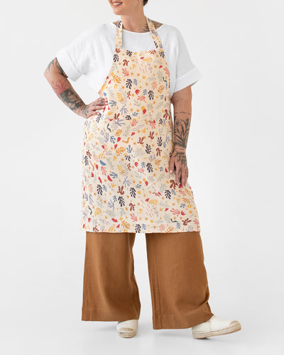 Linen bib apron in Abstract Print | MagicLinen