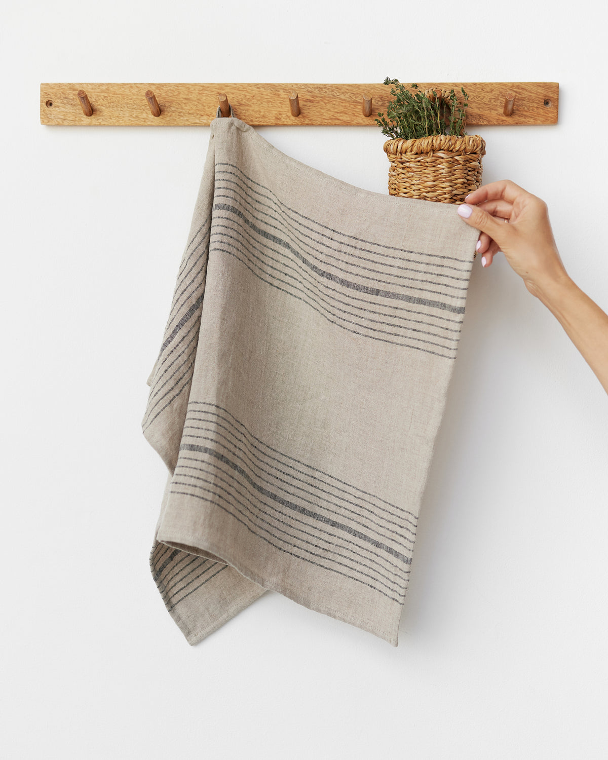 Linen tea towel in Artisan stripe