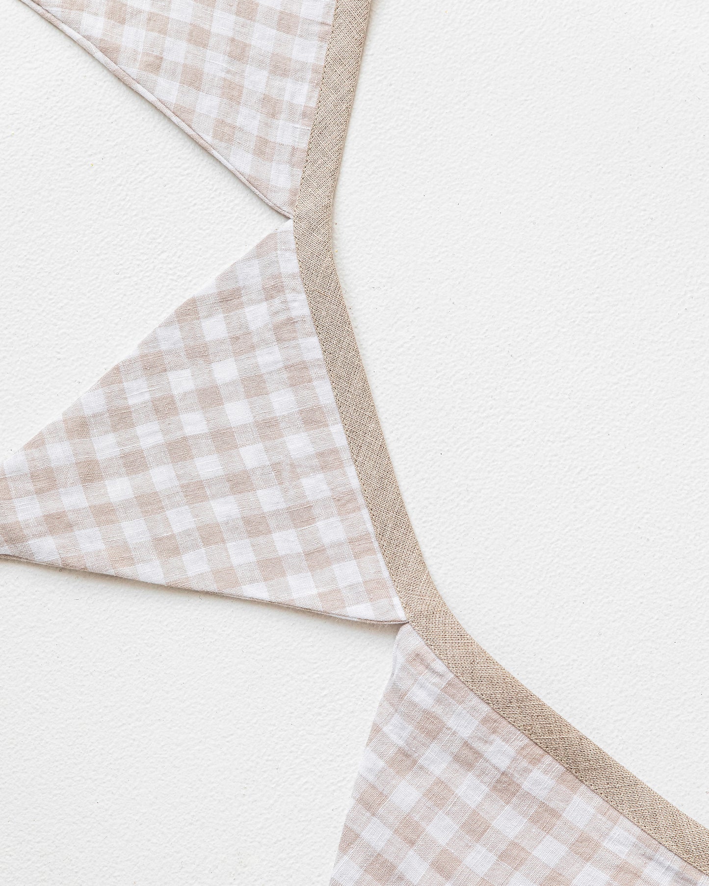 Linen bunting in Natural Gingham - MagicLinen