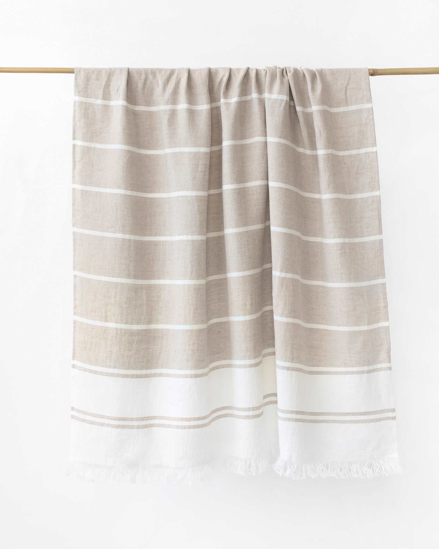 Bath sheet in Ecru stripe - MagicLinen