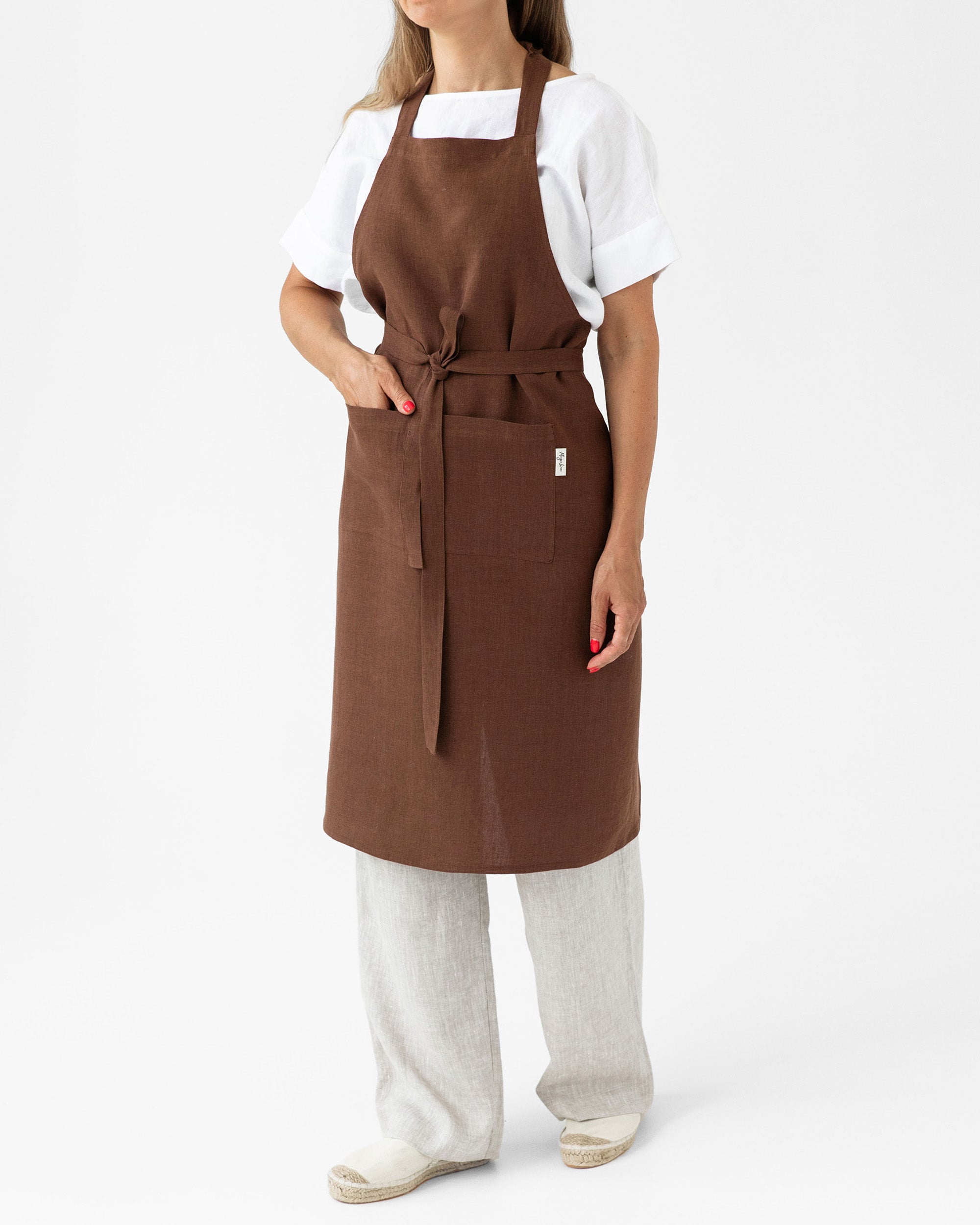 Hotsell Brown Linen Apron