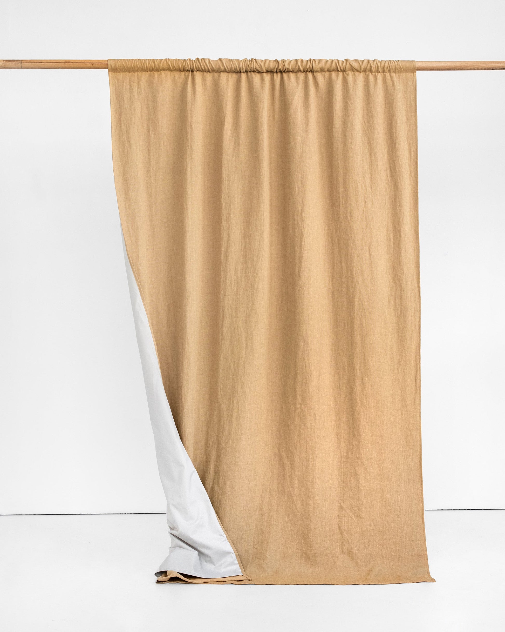 Blackout linen curtain panel (1 pcs) in Sandy beige - MagicLinen