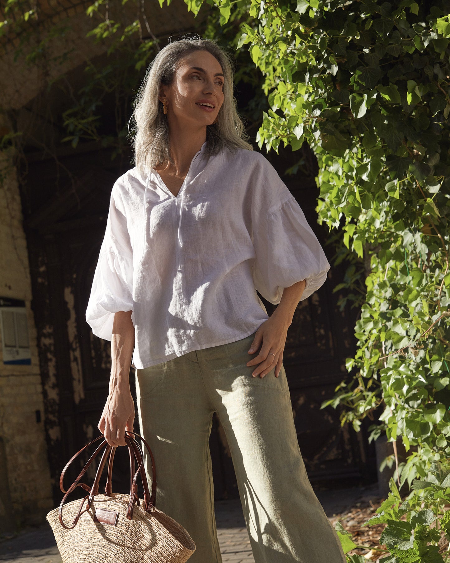 Linen blouse MANADO in White