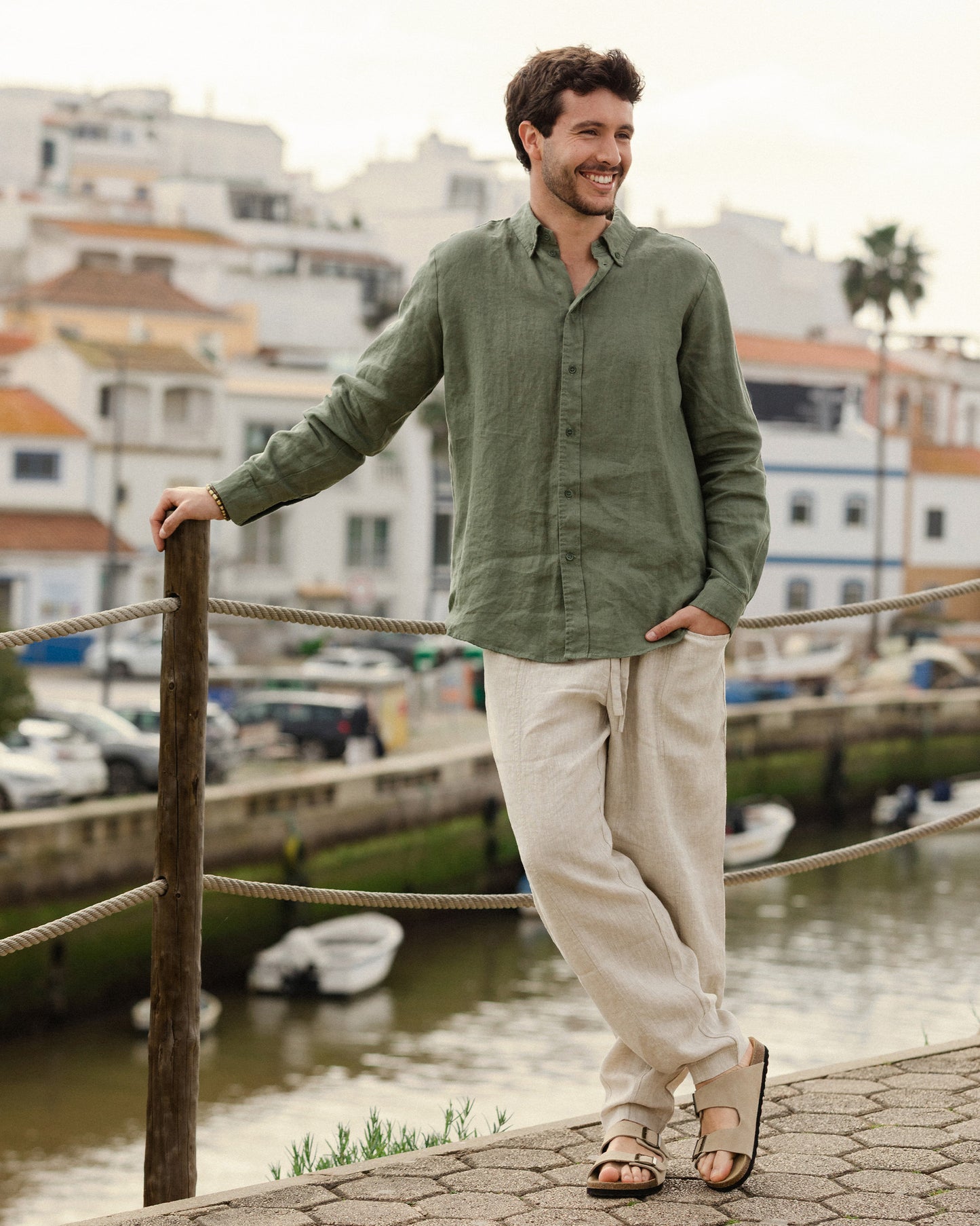 Men's Linen Shirt BOSTON in Mist green
