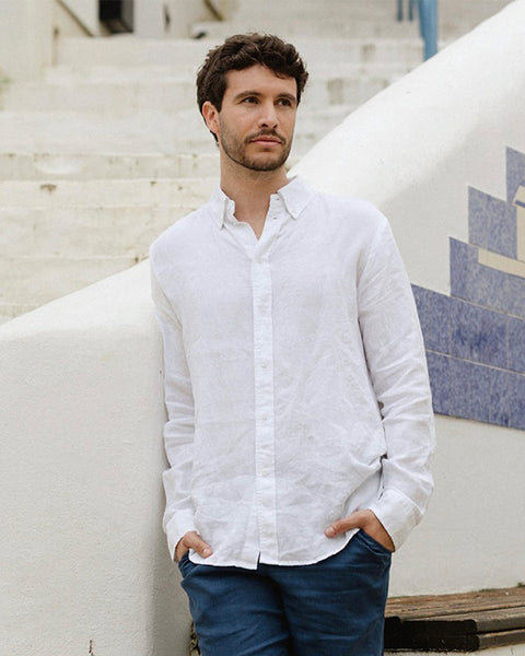 Men's Linen Shirt BOSTON in White
