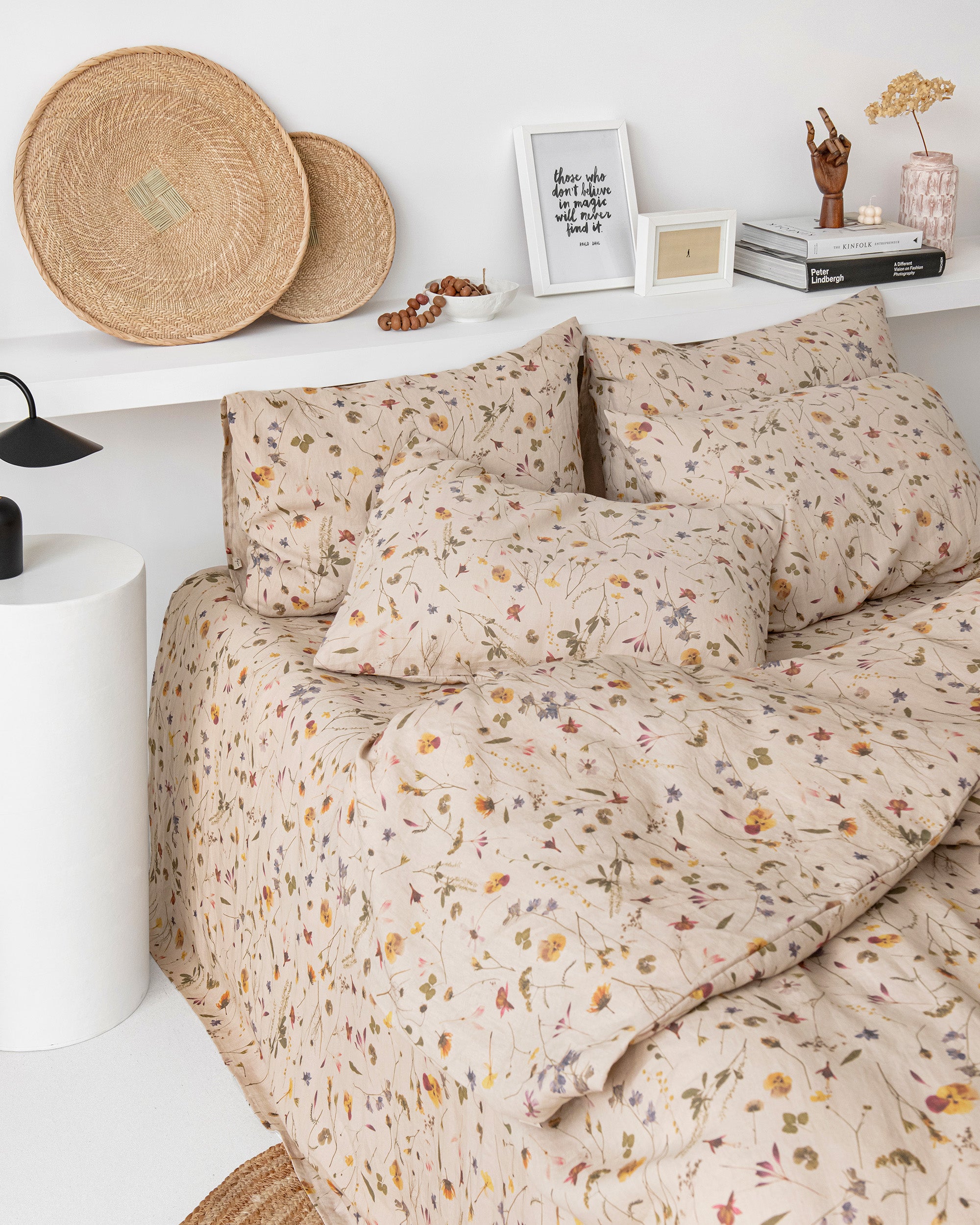 Botanical Print Linen Duvet Set | MagicLinen