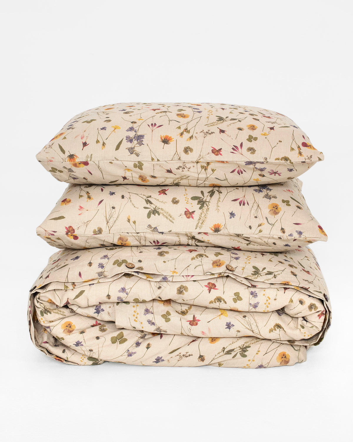 Botanical print linen duvet cover set