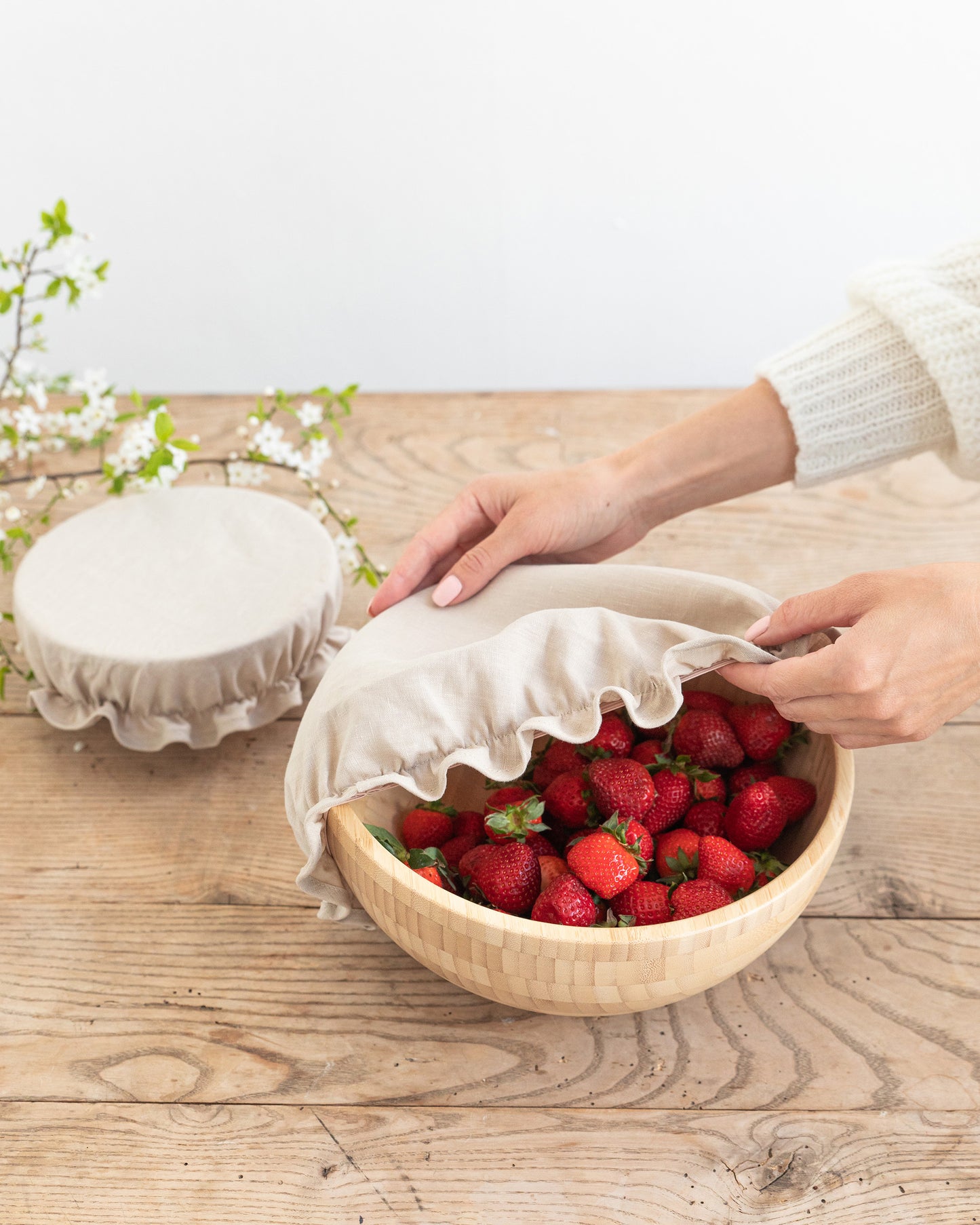 Natural bowl cover set of 2 - MagicLinen