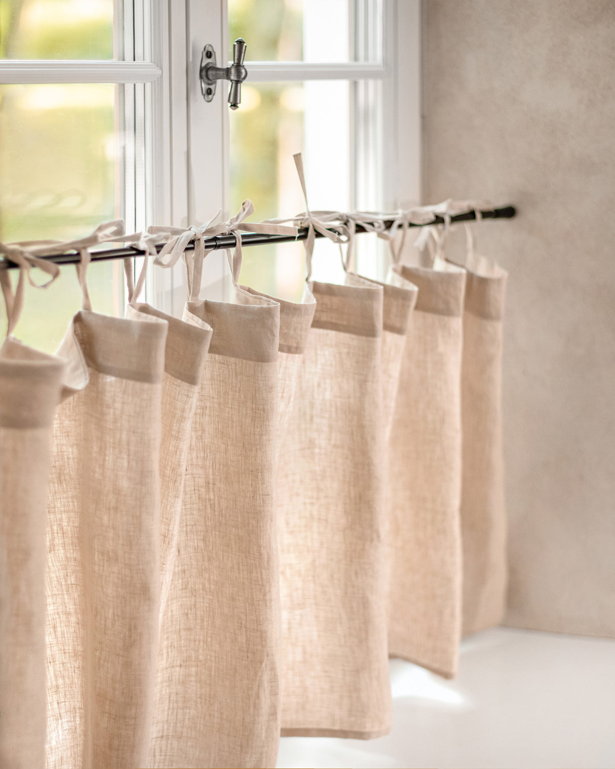 Cafe linen curtain ties