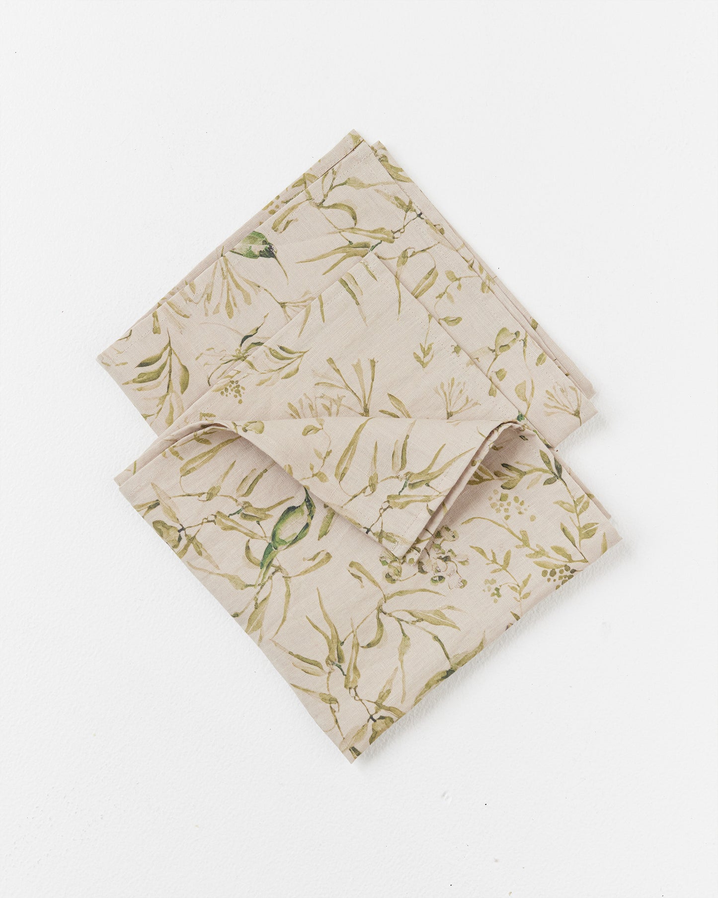 Leinenservietten mit botanischem Druck, 2er-Set