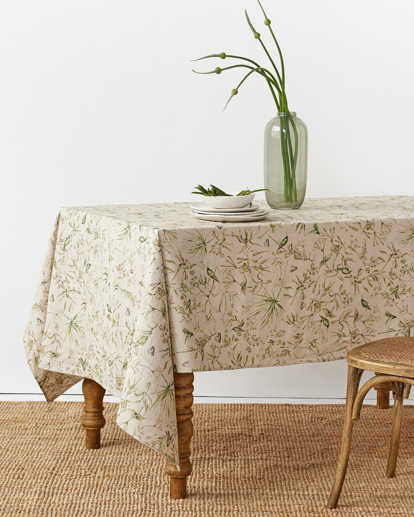 Leinentischdecke mit botanischem Druck