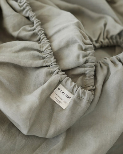 Calm sage linen fitted sheet