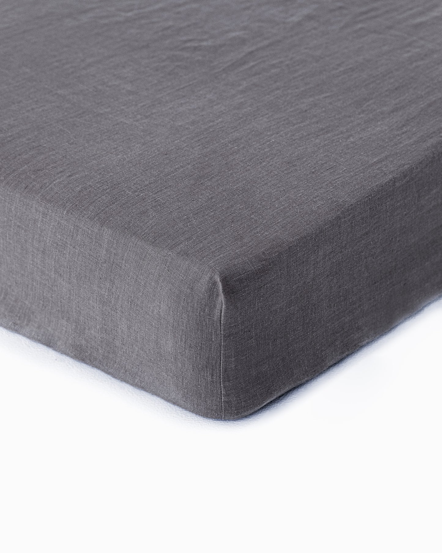 Anthrazitgraues Leinen-Spannbettlaken