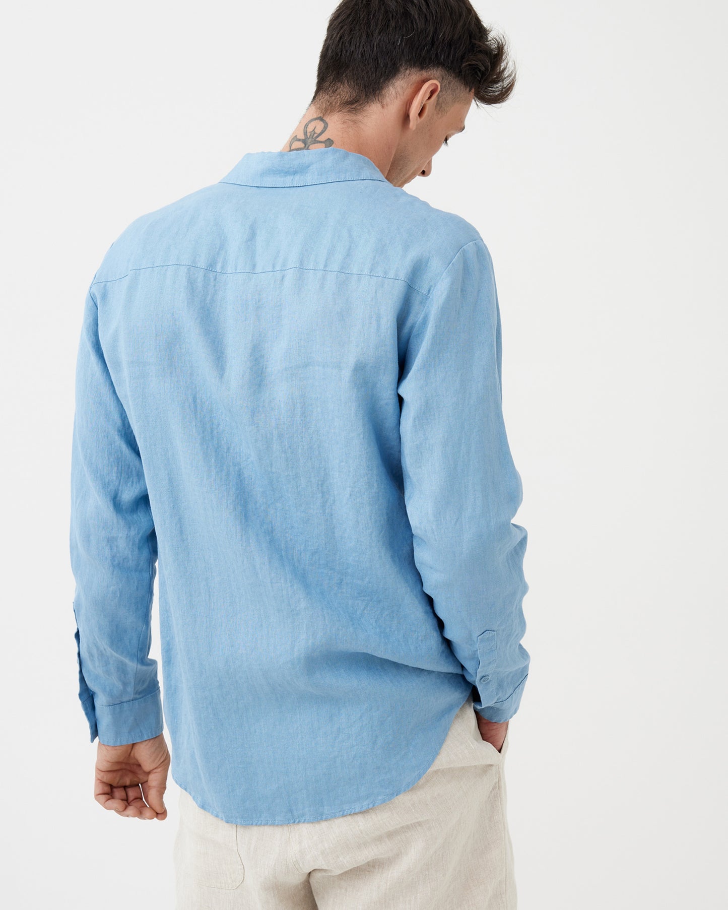 Men's Linen Shirt CHICAGO in Soft blue