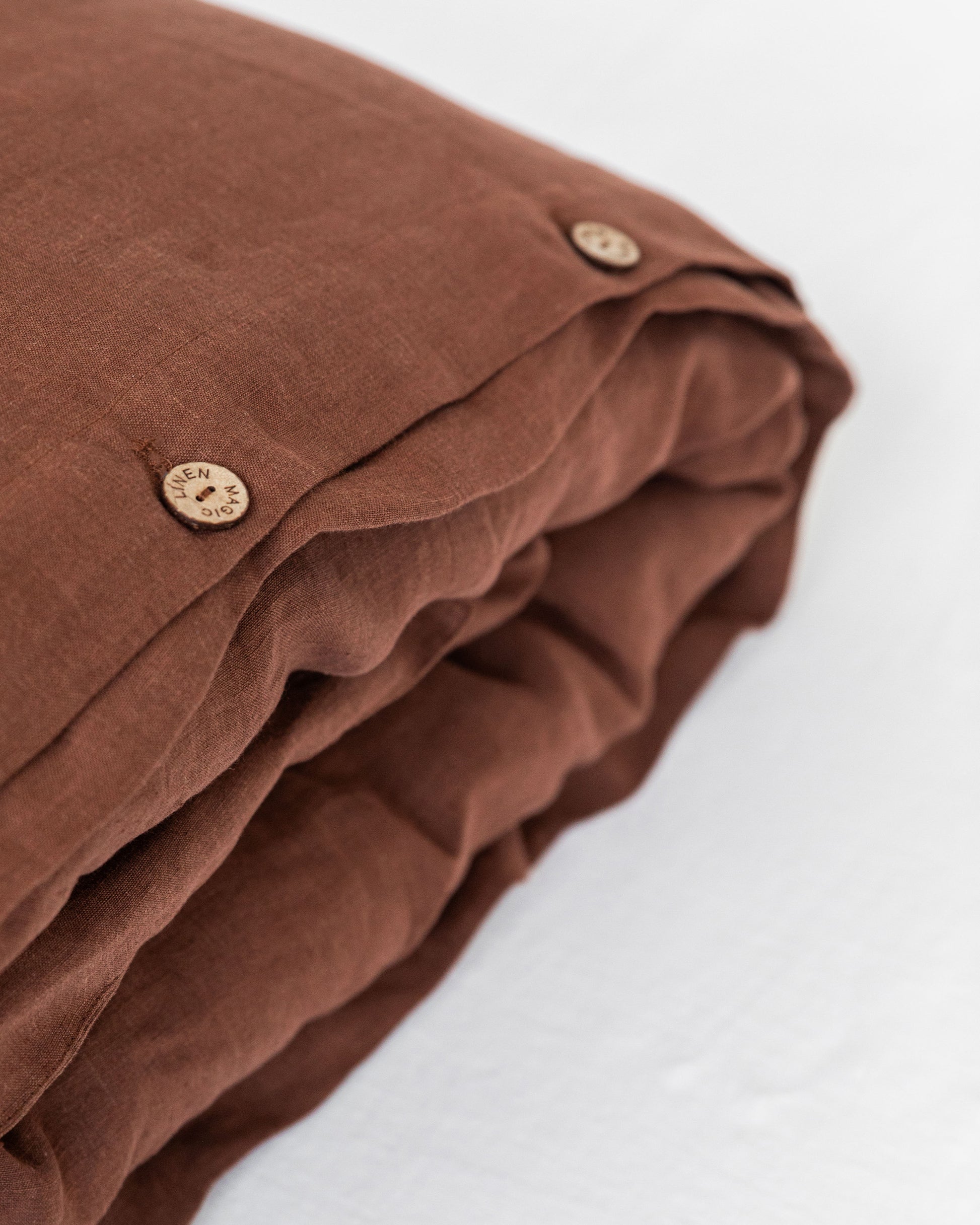 Chocolate brown Linen Duvet Cover | MagicLinen