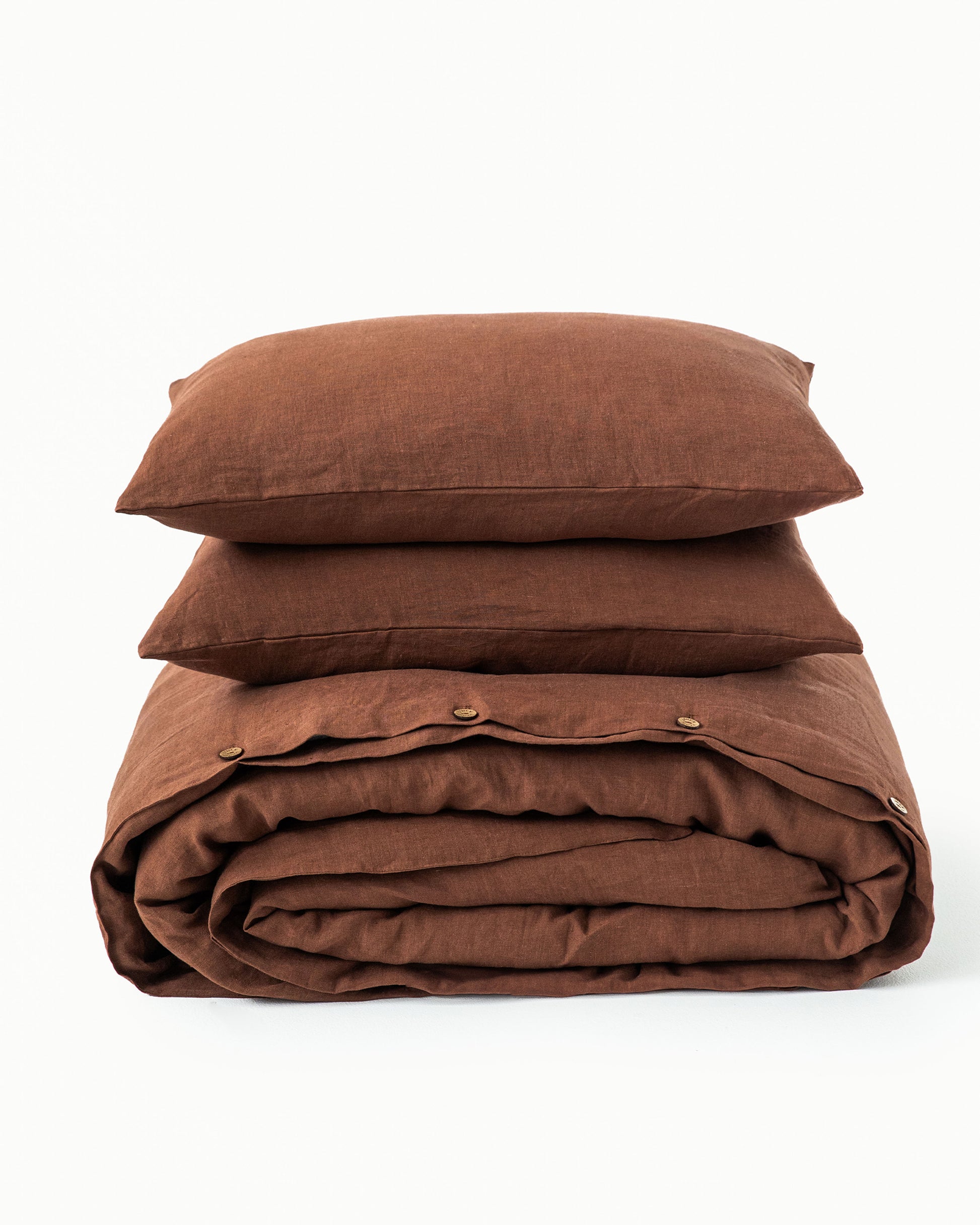 Chocolate brown Linen Duvet Set | MagicLinen