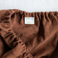 Chocolate brown Linen Fitted Sheet | MagicLinen