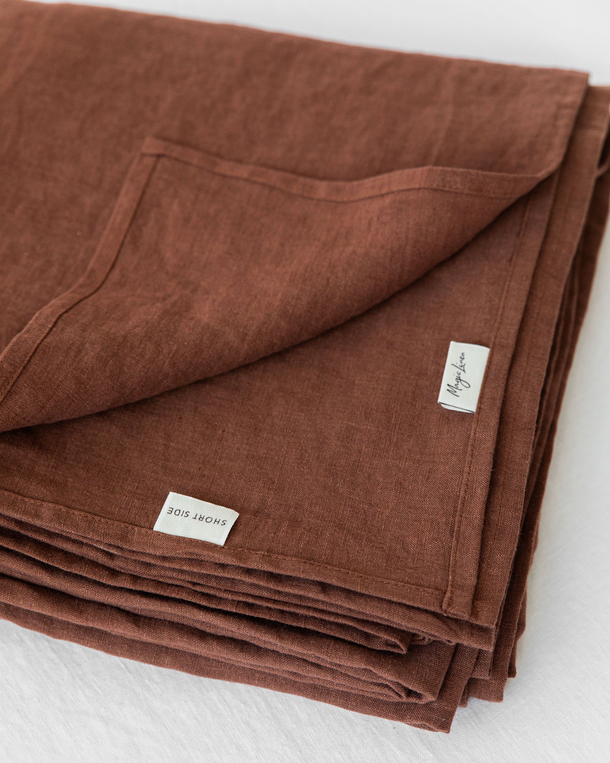 Chocolate brown Linen Flat Sheet | MagicLinen