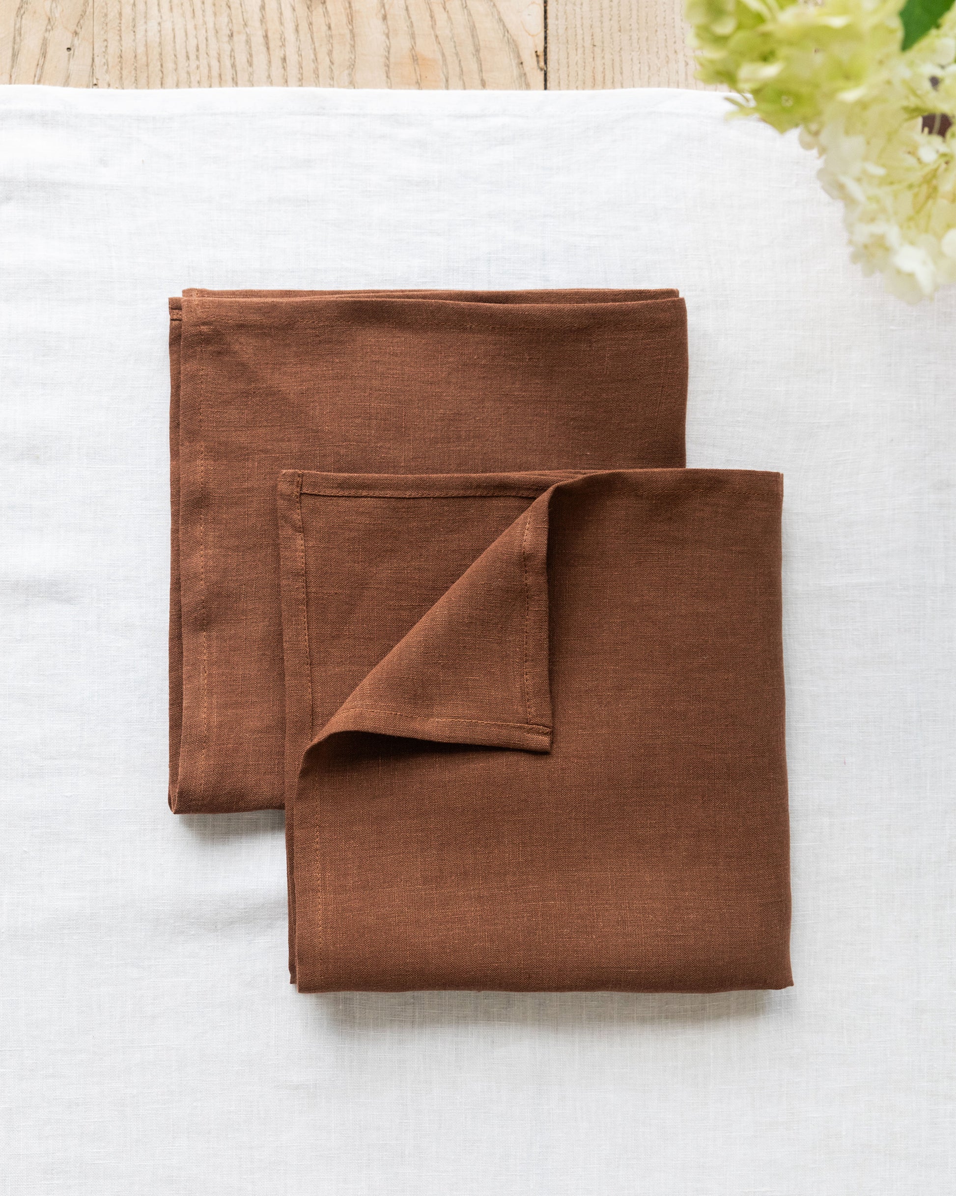 Chocolate brown Linen Napkin Set of 2 | MagicLinen