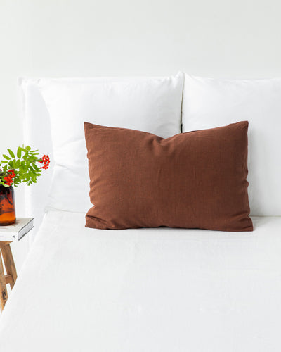 Chocolate brown Linen Pillowcase | MagicLinen