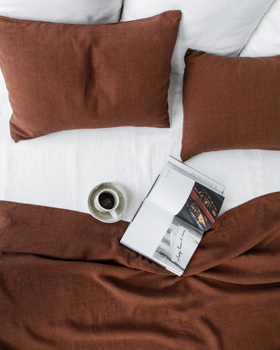 Chocolate brown Linen Pillowcase | MagicLinen