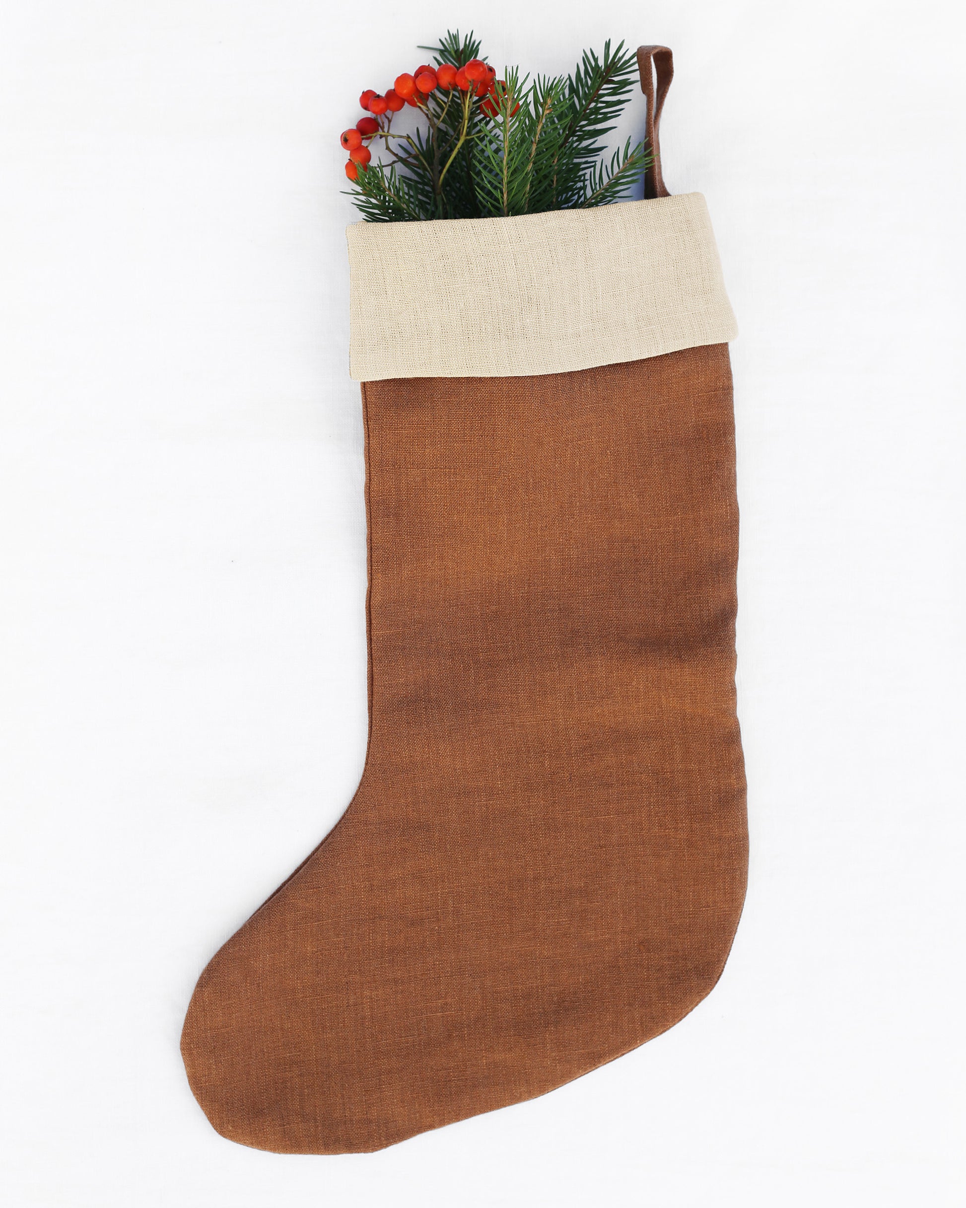 Christmas Stocking in Cinnamon - MagicLinen