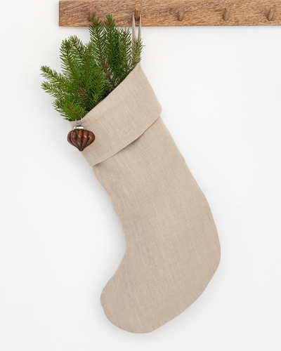 Christmas Stocking in Natural linen