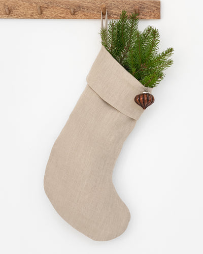 Christmas Stocking in Natural linen - MagicLinen