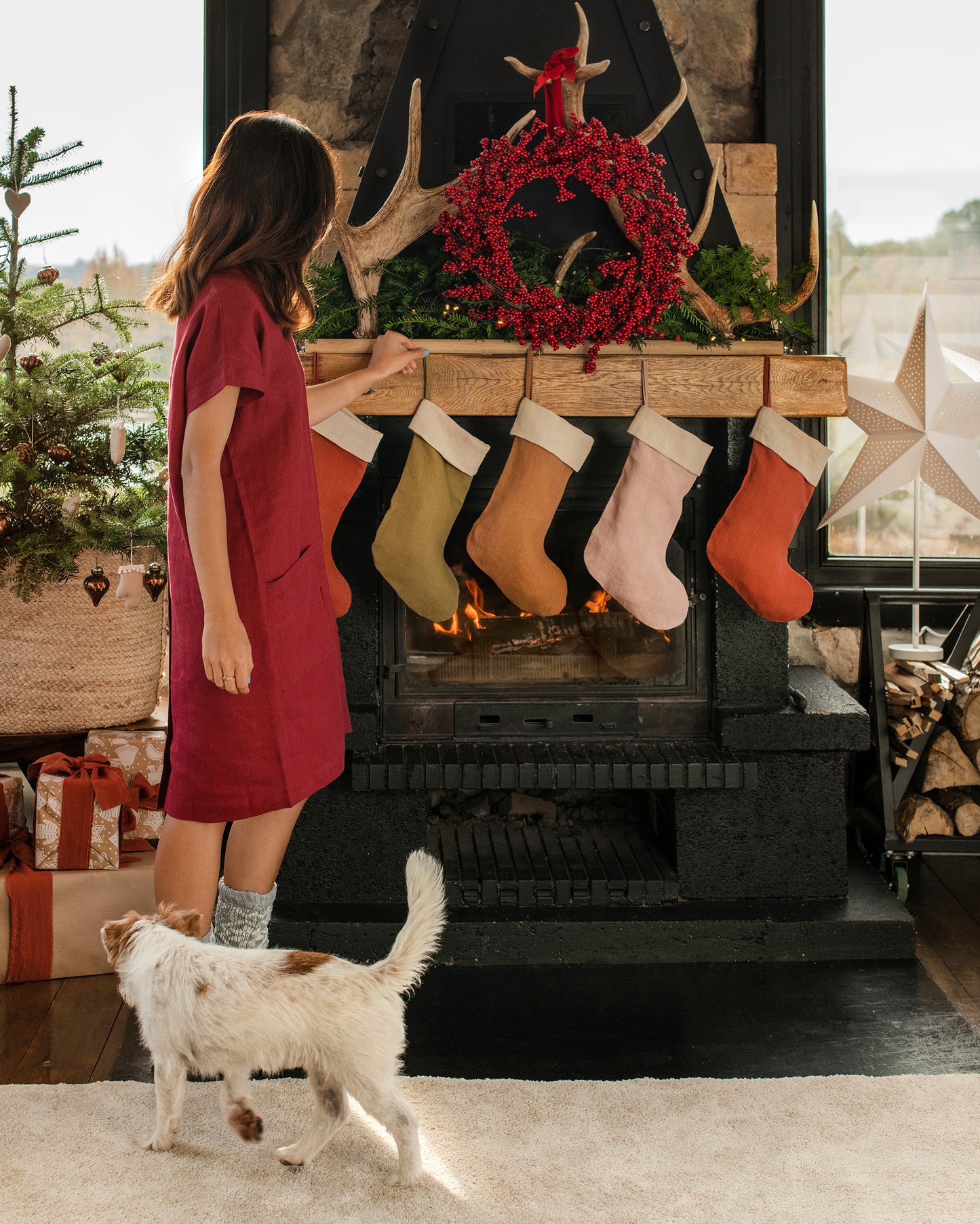 Christmas Stocking in Cinnamon - MagicLinen
