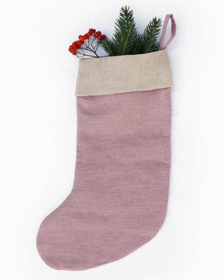 Christmas Stocking in Woodrose - MagicLinen