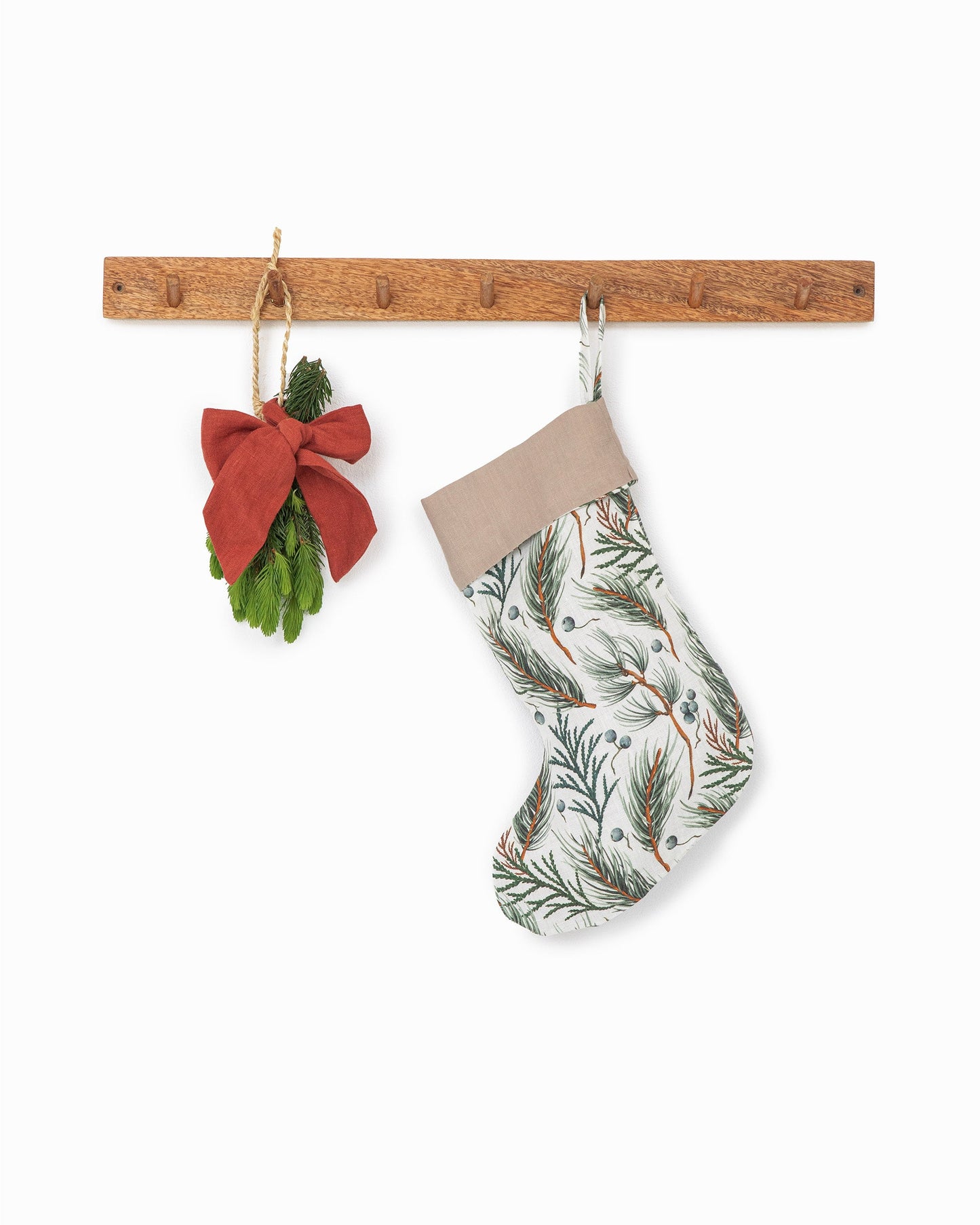 Christmas Stocking in White & Winter print