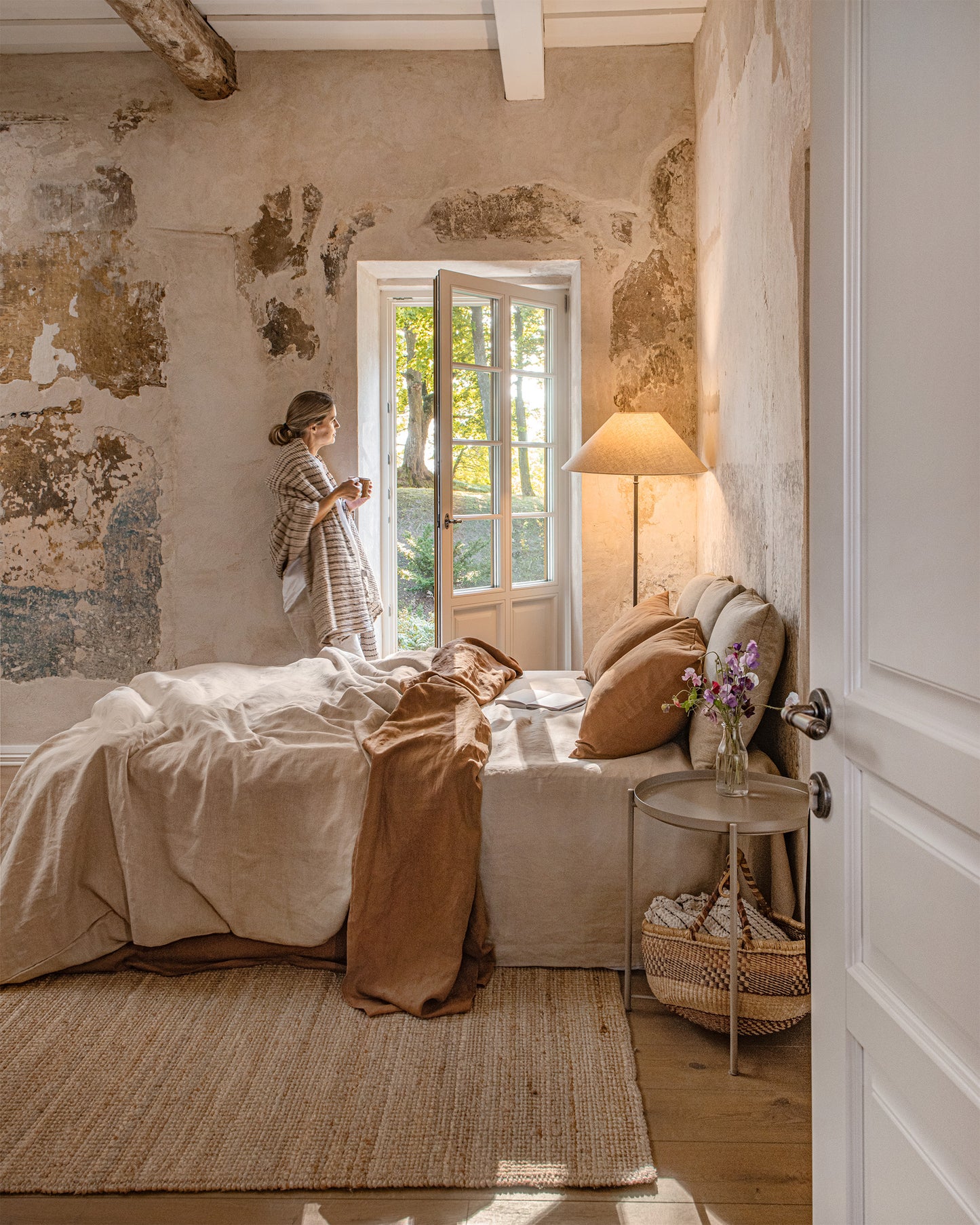 Cinnamon linen duvet cover