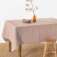 Cinnamon gingham linen tablecloth | MagicLinen