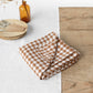 Cinnamon gingham linen tablecloth | MagicLinen
