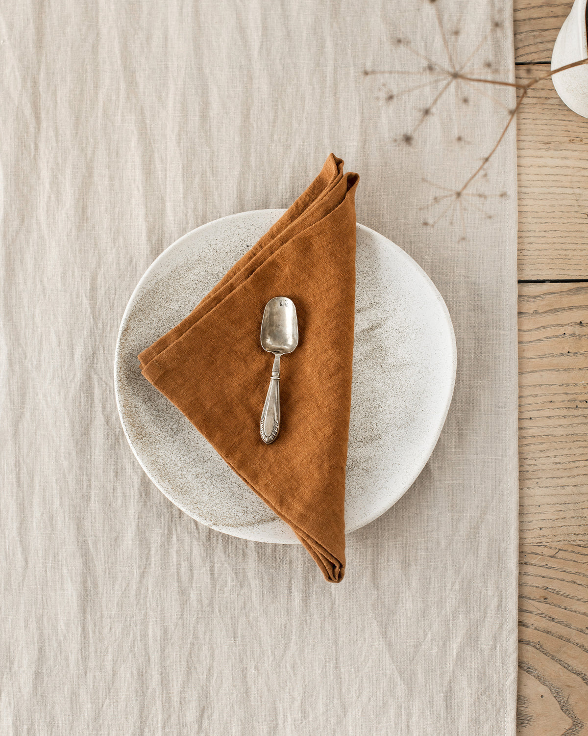 Cinnamon linen napkin set 2